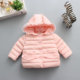 2015冬季童装女童棉衣外套纯色加厚棉服0-1-2-3岁婴幼儿外出服潮