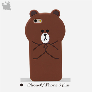 新款line小熊可妮兔手机壳iphone5s手机套iPhone6Plus硅胶软套
