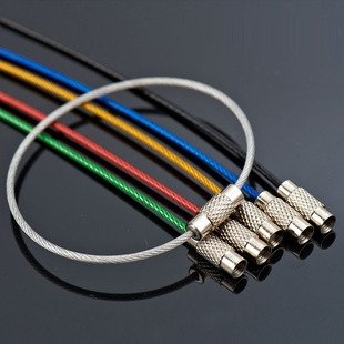 彩色PVC 不锈钢 钢丝圈 钢丝环 钢丝绳 钥匙扣 钥匙圈 吊牌挂扣
