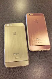 潮款超酷镜面拉丝iPhone6/6s 4.7/6plus简约情侣手机壳全包硅胶硬