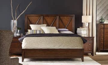 乡村床1.5/1.8米美式实木床双人床欧式橡木家具实木家具婚床大床
