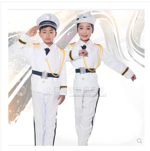 新款特价六一儿童演出舞蹈表演服装小海军空军升旗手制服白军服
