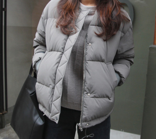 2015年冬季韩版新品短款纯色学院风大码保暖羽绒棉服面包服外套女
