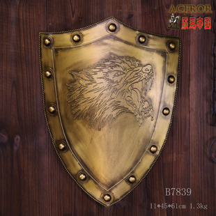 盾牌模型/斯巴达300勇士装饰/铜制盾牌/中世纪盔甲/摆设B7839