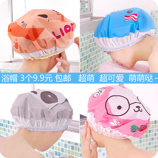 首发新款超萌系可爱卡通洗澡 日式防水沐浴帽洗头帽