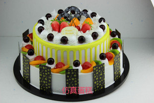 双层仿真蛋糕模型 生日庆典婚庆蛋糕展示模型 水果蛋糕样品 070
