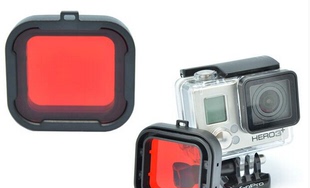 批发 Polar Pro同款 Gopro Hero3+ Gopro3+ 潜水滑雪滤镜 红色