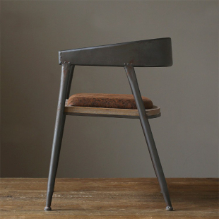 美式复古铁艺做旧咖啡椅吧台椅酒吧椅 吧椅 实木做旧办公椅休闲椅