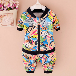 男童春装套装2016新款韩版小童婴幼儿可爱卡通男女宝宝两件套装