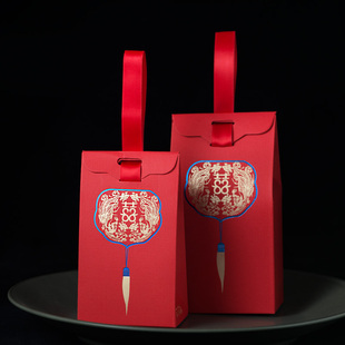 欢言喜语 中式婚庆用品 结婚创意喜糖盒子 礼品纸袋 手提袋喜糖袋