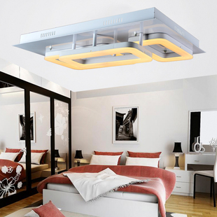 亚克力节能现代简约个性创意客厅卧室餐厅长方形三环LED吸顶灯