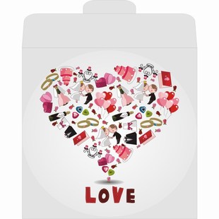 心形LOVE简约 婚庆个性光盘纸袋 创意包装 CD DVD结婚封套 光盘袋