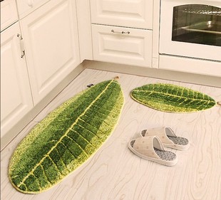 绿色卧室门厅地垫床边长条地毯进门门垫厨房卫浴门口吸水防滑脚垫
