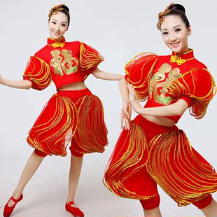 2016新款喜庆舞蹈表演服演出民族风服装特价中国风灯笼舞舞台装女
