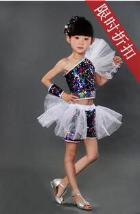 2015新款儿童舞蹈服女童爵士小苹果表演服装模特走秀亮片演出服