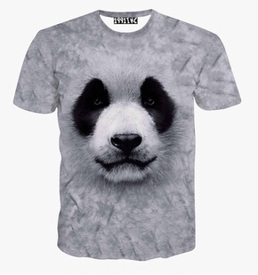 2016新款3D圆领短袖t恤男欧美原宿3d个性动物图案印花男士半袖T恤