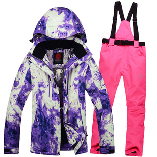 新款滑雪服套装女士单板双板韩国冬季户外防水加厚保暖滑雪衣裤