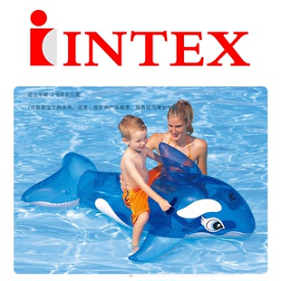 INTEX 56524大乌龟儿童游泳圈水上黑鲸鱼充气玩具海龟坐骑