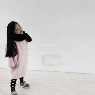韩国童装代购进口童装女童秋冬装大衣外套冬韩国制造童装中长款