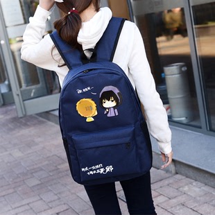 2015韩版男女中学生包卡通动漫双肩包可爱帆布书包旅行休闲背包潮