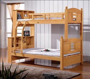 榉木实木床儿童床上下床双层床高低床子母床多功能组合床特价包邮
