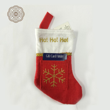 圣心进口宗教用品 天主教圣诞袜子礼品卡 红色圣诞快乐袜子带卡片