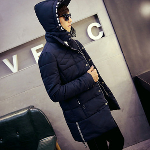 青少年棉衣男学生冬装韩版修身青年棉服男士冬季外套中长款棉袄潮