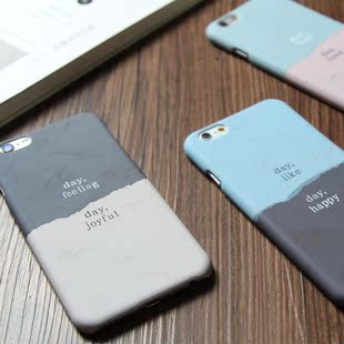 韩国简约时尚款iphone6plus手机壳苹果6个性磨砂硬壳拼色5S外套潮