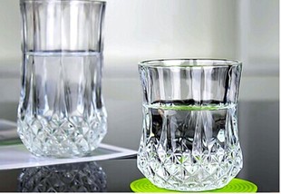 青苹果正品加厚耐热玻璃杯 钻石杯 啤酒杯 水杯 果汁杯家用 透明