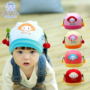 婴儿帽子0-3个月秋冬季女宝宝胎帽韩版婴幼儿套头帽新生儿睡眠帽