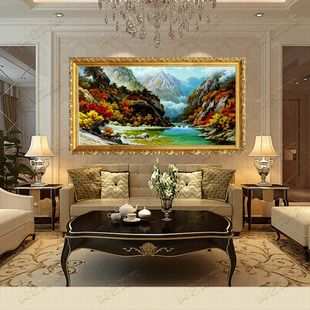 原创纯手绘抽象油画乡间小路聚宝盆定制高端油画风景客厅酒店别墅