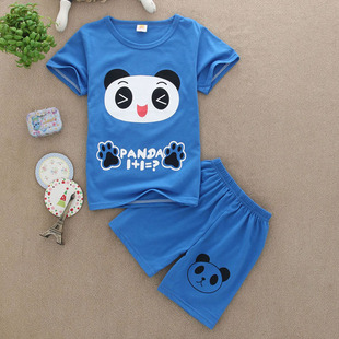 可爱panda童套装儿童厂家直批 2015夏季爆款童套装 特价儿童套装