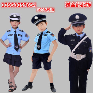 儿童小军装小警官演出服幼儿园男女舞台摄影小警察制服交警表演服