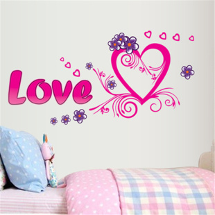 浪漫LOVE爱心婚房墙贴纸婚庆情侣卧室床头墙壁客厅装饰可移除贴画