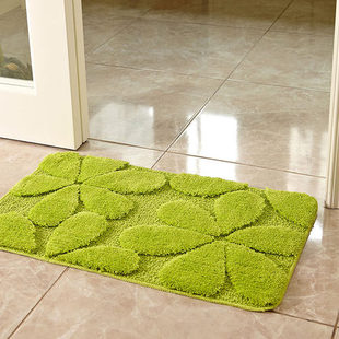 可爱绿色卫生间浴室门口防滑吸水脚垫卧室厨房地垫定制进门垫地毯