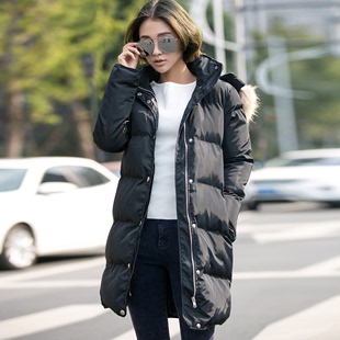 唯品会女装2015棉服冬天保暖加厚中长款韩版羽绒棉衣外套带毛领潮