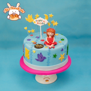 艾利兔单层生日蛋糕红裙子女孩创意翻糖甜品定制北京同城