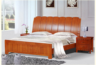 长沙包邮实木床高箱储物床 现代简易橡木床1.8米1.5米单双人床