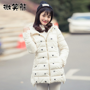 冬季羽绒棉服女2015新款韩版中长款连帽棉衣外套修身显瘦学生棉袄