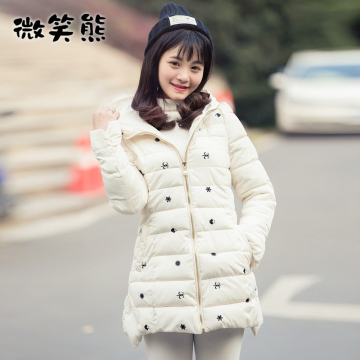 冬季羽绒棉服女2015新款韩版中长款连帽棉衣外套修身显瘦学生棉袄