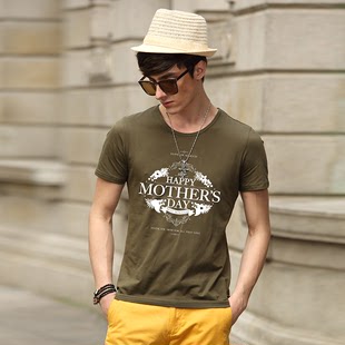 2015夏季T恤潮男士短袖圆领纯棉修身青年休闲薄款打底衫