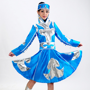 新款特价蒙古族舞蹈服装演出服女 少数民族服装 裙袍蒙古袍女包邮