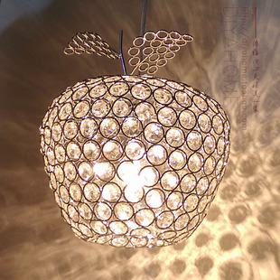 餐厅卧室走廊吊灯 LED水晶灯 宜家现代简约水晶吊灯手工艺苹果灯