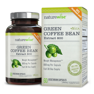 naturewise 纯绿咖啡豆提取物软胶囊800mg*60粒 美国原装进口包邮