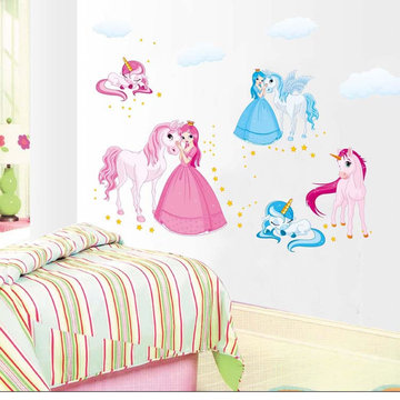 墙贴女宝宝芭比公主儿童房间幼儿园装饰墙贴画三代可移除JM8362