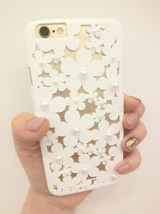 仙女范镂空珍珠雏菊磨砂手机壳4.7苹果6plus保护套外壳潮iPhone6