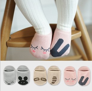 儿童袜子纯棉短袜地板袜韩式风宝宝地板袜防滑船袜