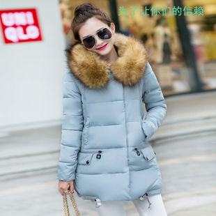 2015冬季新款棉衣女韩版宽松大码加厚保暖毛领中长款羽绒服外套