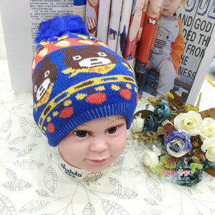 嘟嘟啦冬款0-2岁宝宝毛线帽韩版儿童百搭保暖套头帽婴儿冬季帽子
