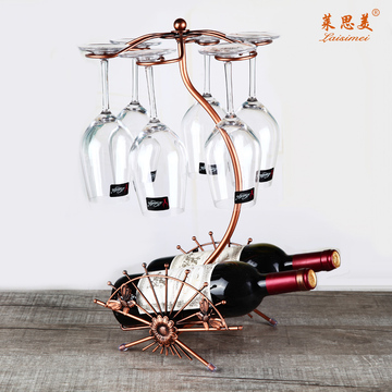 创意红酒架个性铁艺欧式酒架摆件葡萄酒架摆红酒杯架高脚杯杯架